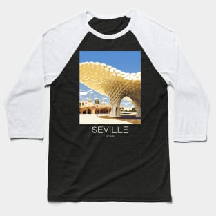 A Pop Art Travel Print of Seville - Spain Baseball T-Shirt